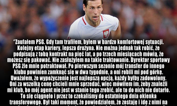 Grzegorz Krychowiak ostro o PSG!